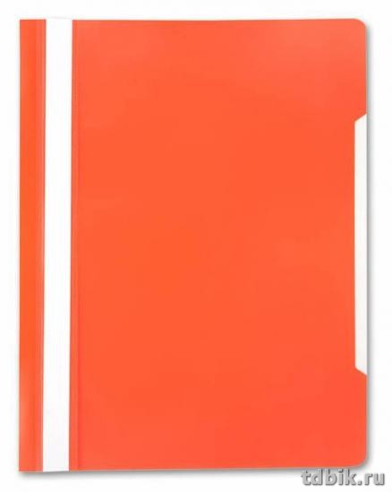 Папка-скоросшиватель А4 пластик, (0,12/0,16 мм) оранжевая Бюрократ