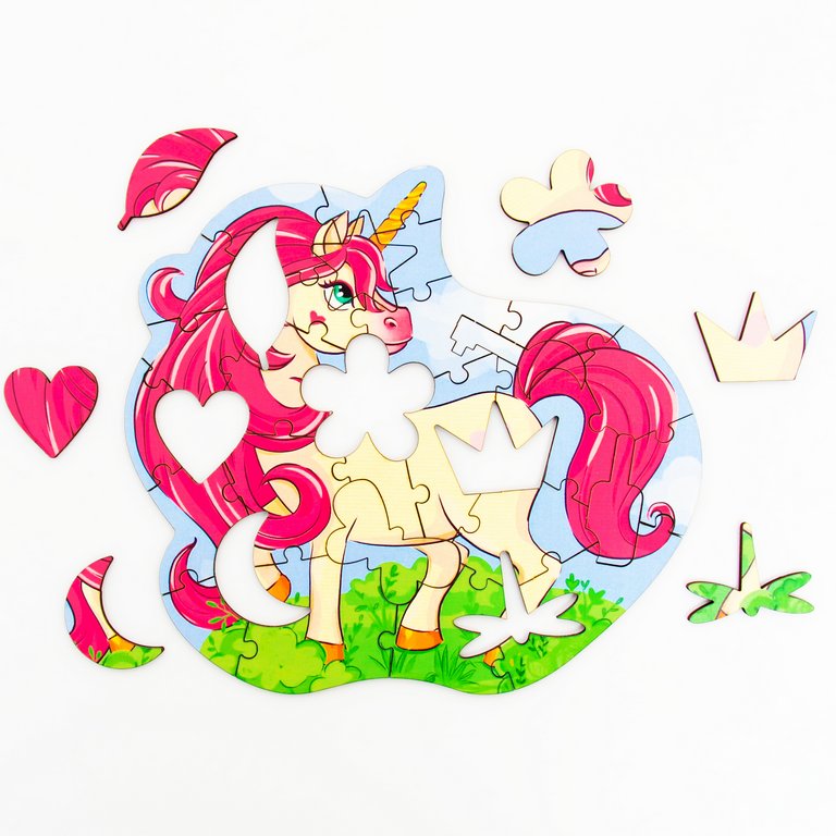 Пазлы деревянные фигурные  32 дет. "Единорог" 3+ Сибирские Игрушки