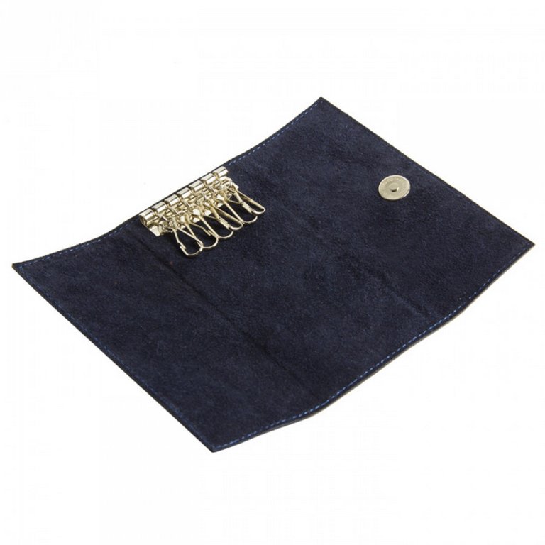 Футляр для ключей Макей  6,5*13,5 см, нат. кожа, цв. синий