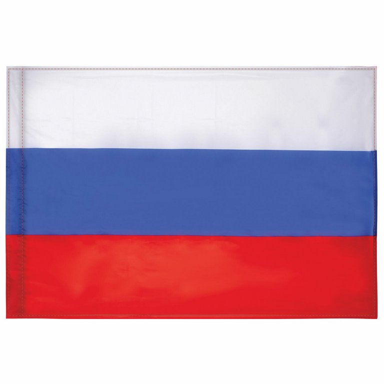 Флаг РФ  (90*135см) синтетический шелк (карман под древко, диаметр древка 3 см)