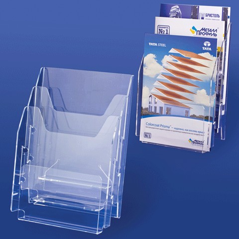 Лоток вертикальный со смещением, А4, 3 отделения