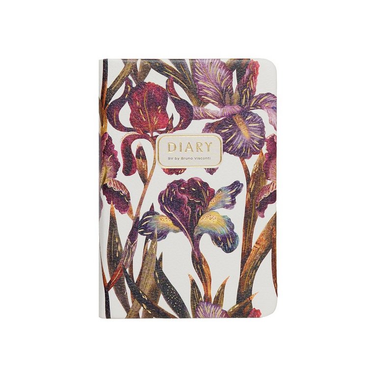 Ежедневник без дат 70*108 мм Bruno Visconti "Flora. Ирисы" тв. обл., иск. кожа