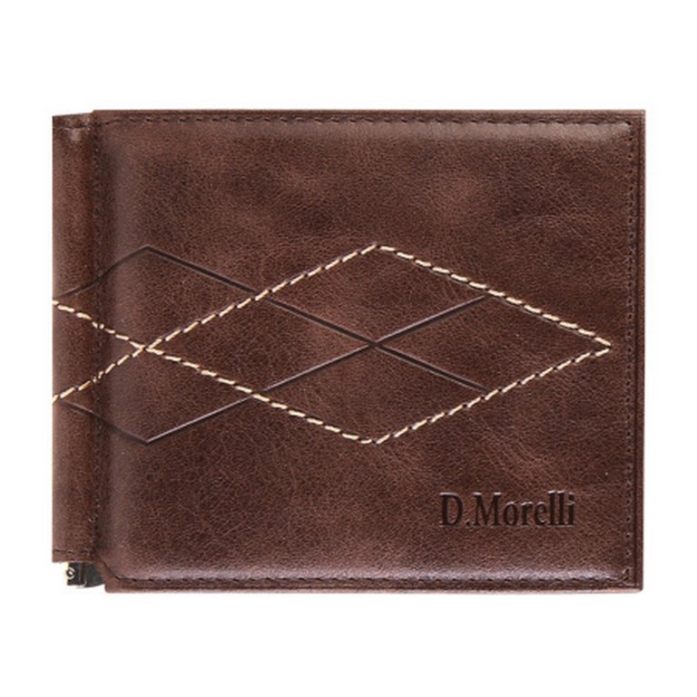 Зажим для денег D.Morelli "БОНД" нат.кожа, коричневый