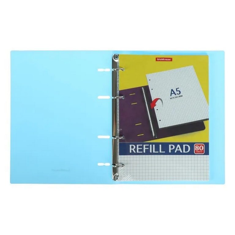 Тетрадь 80 лист кл. А5  на кольцах, пластиковая обложка "Pastel" ассорти