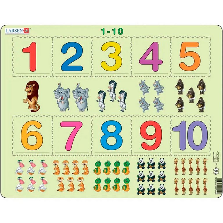 Пазлы на подложке "Счет от 1 до10"