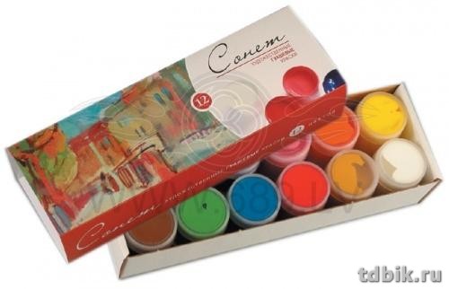 Гуашь художественная  12 цв. 40 мл Сонет