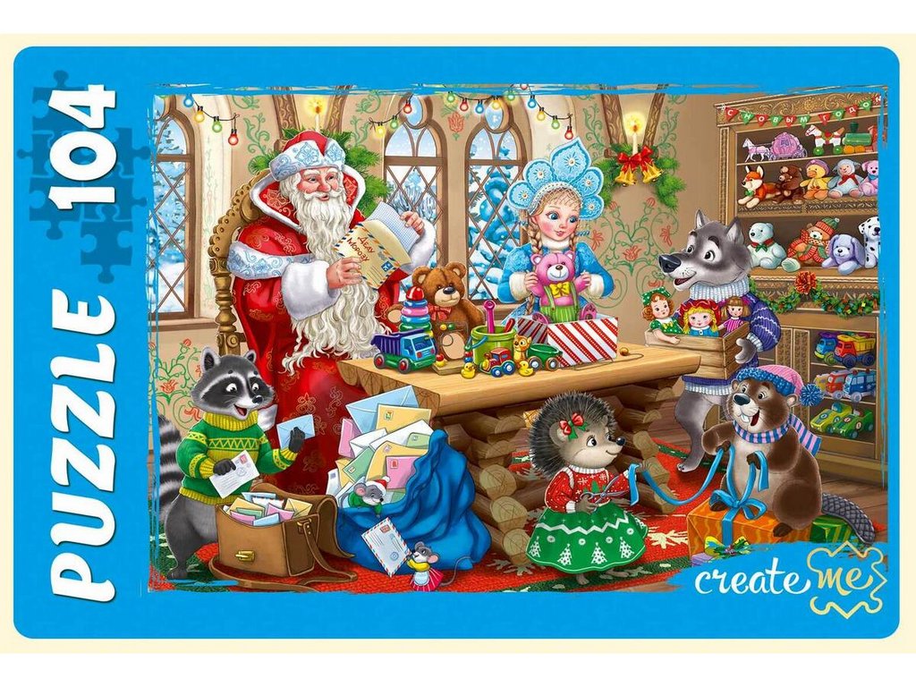 Пазлы  104 дет. "Усадьба Деда Мороза" Рыжий КОТ