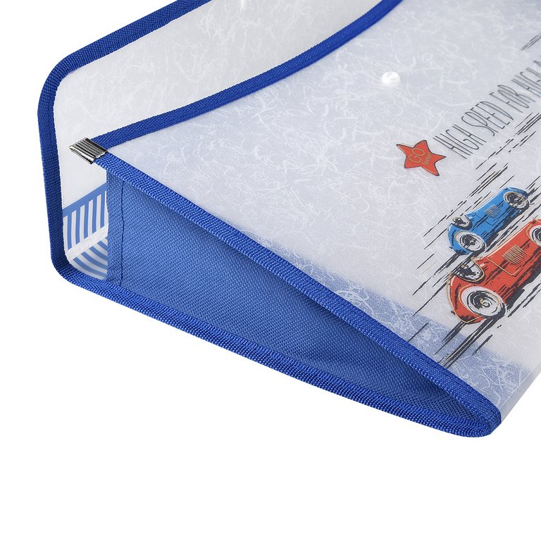 Папка для тетрадей А4 на кнопке BrunoVisconti "Cars" с текстильной окантовкой