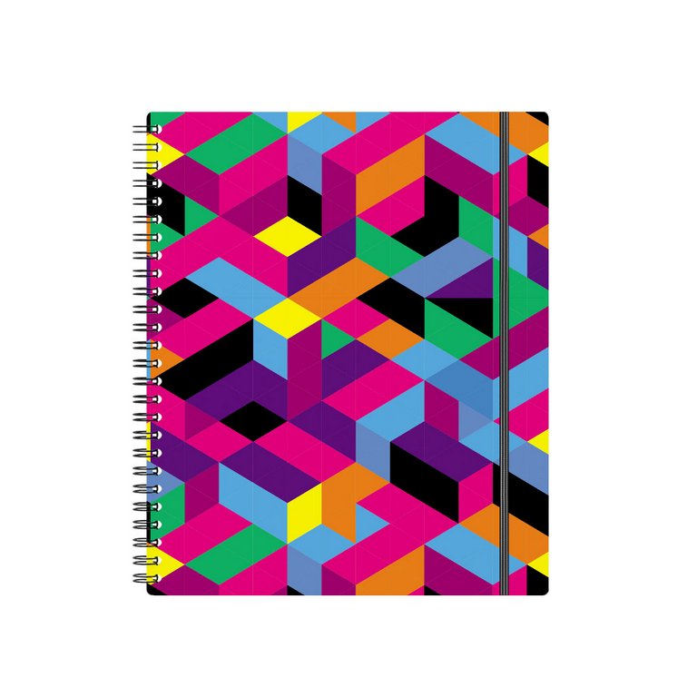 Тетрадь 80 лист кл. А5 на спирали пластиковая обложка "Disco Style" ассорти