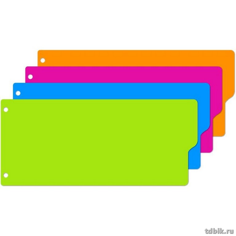 Разделительные полоски из пластика  0,50 мм, 105х240 мм, 4 цвета 12шт/уп  Attache