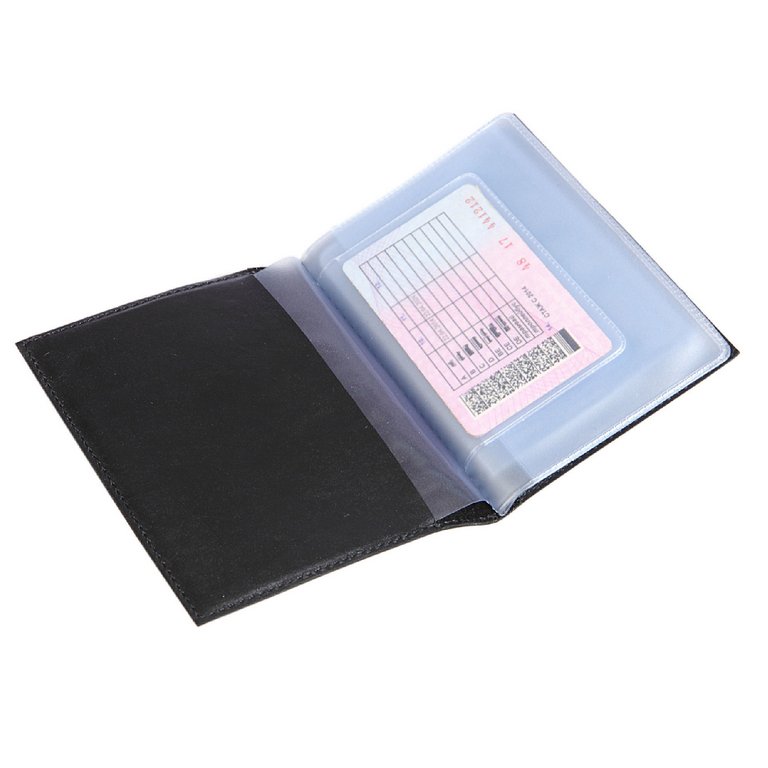 Обложка для автодокументов Макей, нат. кожа с Гербом, черная