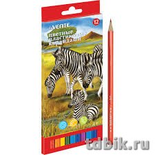 Набор карандашей  12 цв.  пласт. корпус deVENTE " Животный мир"