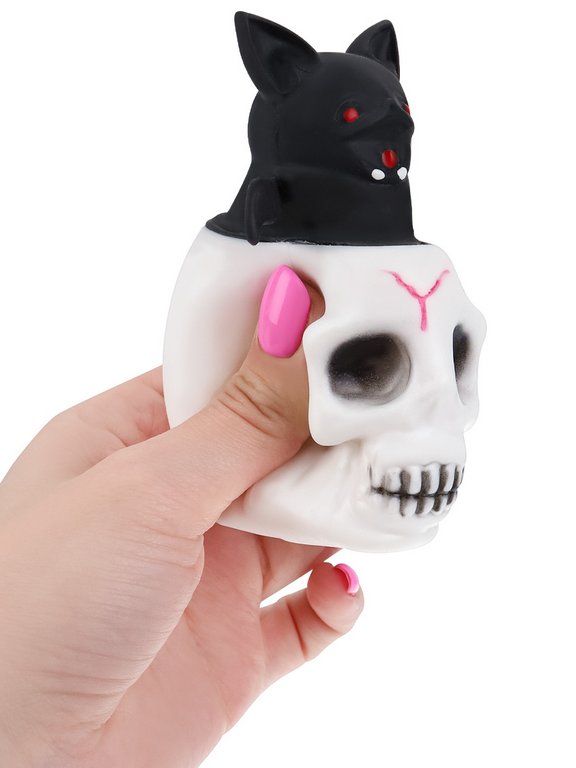 Мялка "Пугающий череп" 6х6 см, ассорти