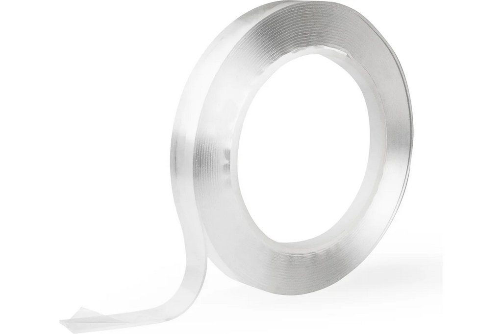 Нано-скотч многоразовый, двусторонний (акриловая основа) 6мм*5м прозрачный, Vell