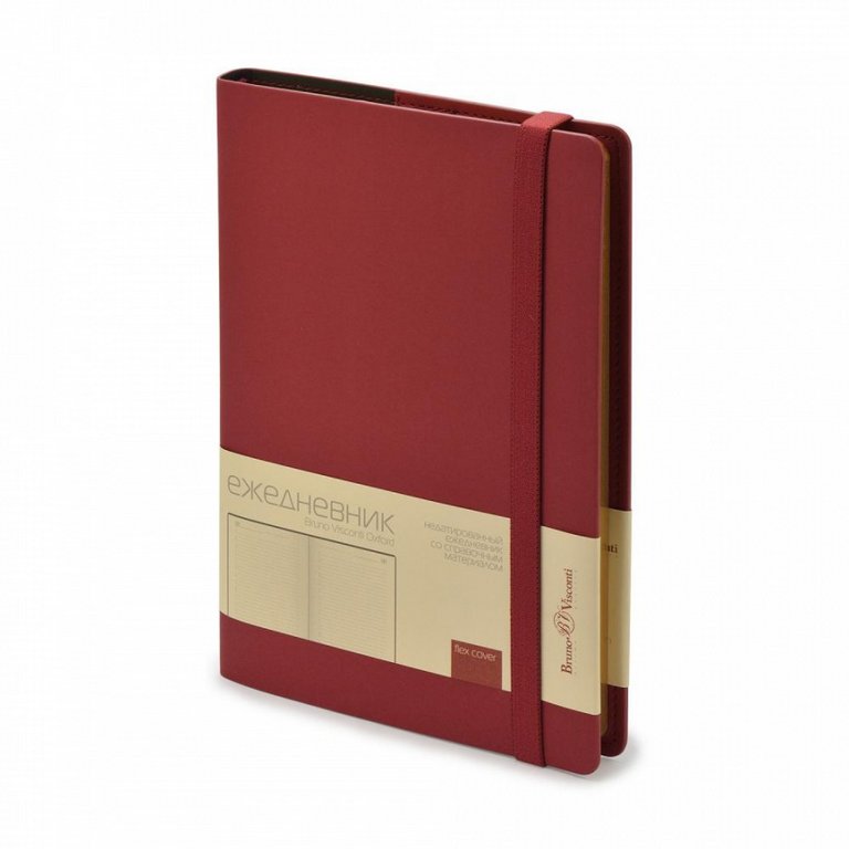 Ежедневник без дат 148*210 мм Альт "OXFORD" на резинке бордовый