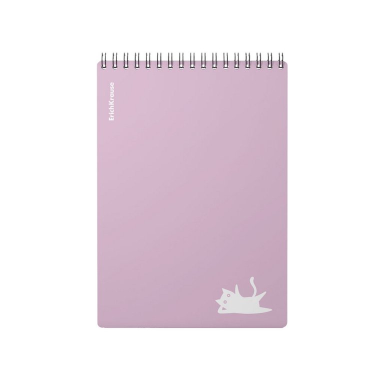 Блокнот А5  80л., 148*210 мм, на гребне ErichKrause "Brave cats" пластик. обл., клетка, фиолетовый