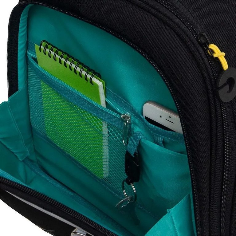 Рюкзак каркасный для мальчика Grizzly 36*28*20 см., черный/желтый