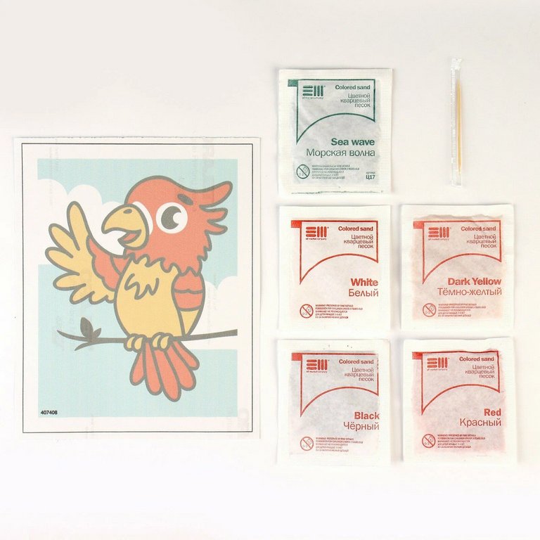 Фреска. Картина из песка 5+ "Весёлый зоопарк Попугай" Фантазер