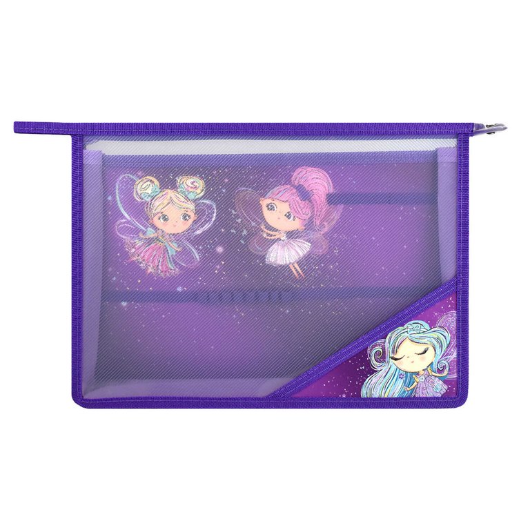 Папка для труда (А4) "ФЕЕЧКИ" молния, внутренний разделитель с держателями