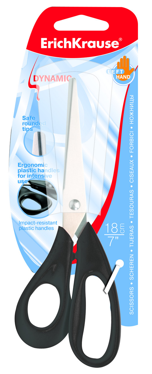 Ножницы 180 мм пластмас. эргоном. рукоятка Erich Krause Dynamic (для левшей)