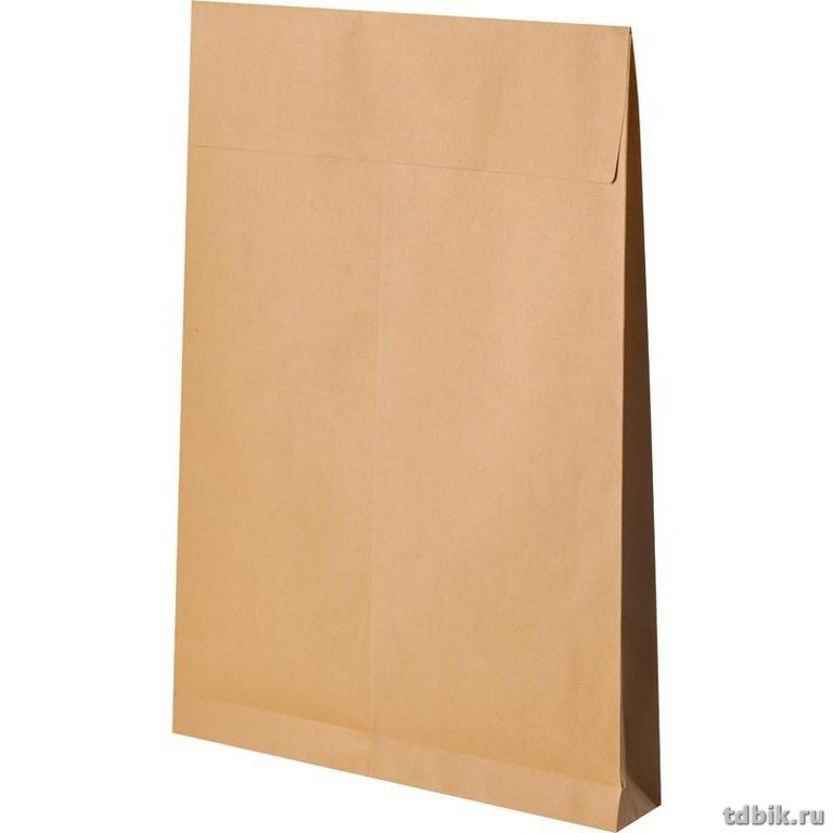 Конверт  Крафт пакет 250*353*40 силикон лента, с боковым расширением Gusset