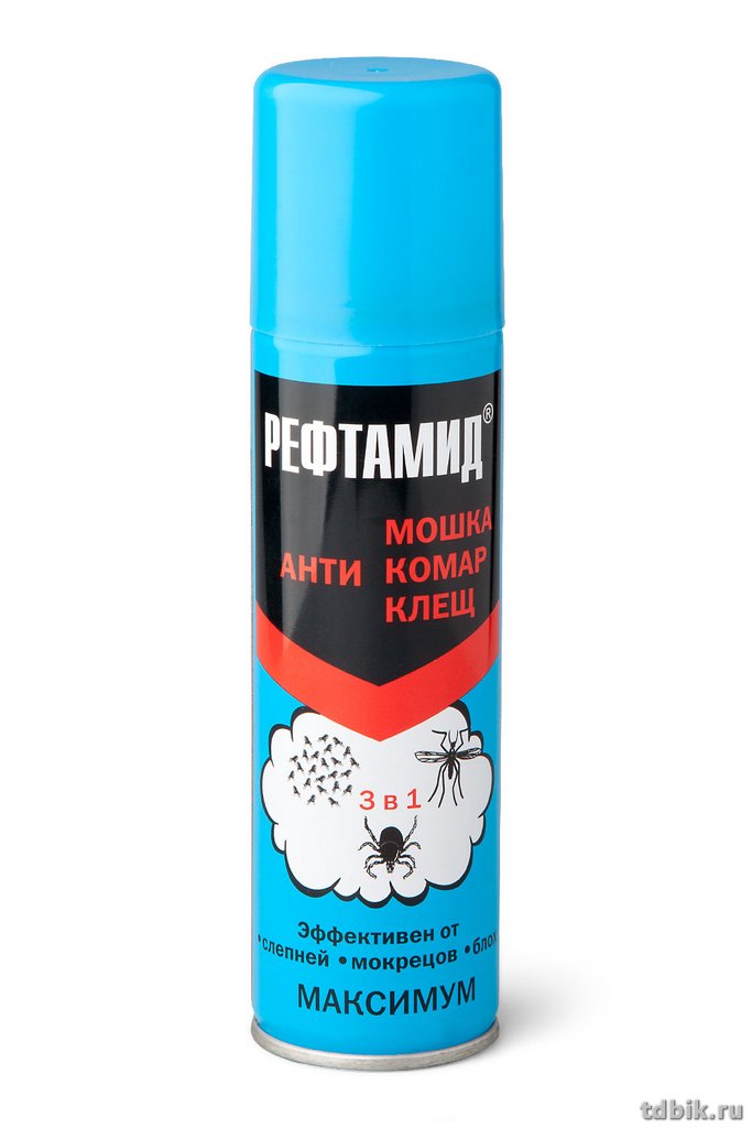 Средство от клещей аэрозоль 147мл Рефтамид Максимум 3 в 1 (от клещей, мошек, комаров)