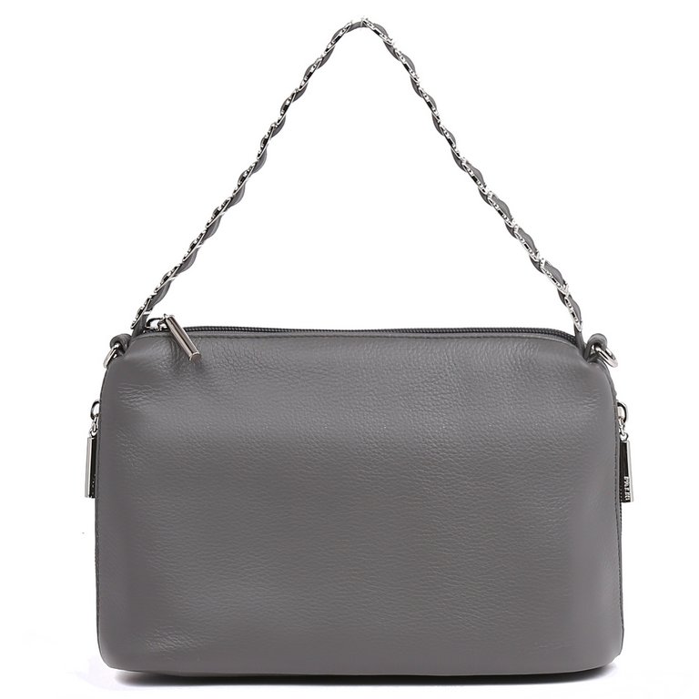 Сумка женская Palio 25х18х10 см, нат. кожа, серый