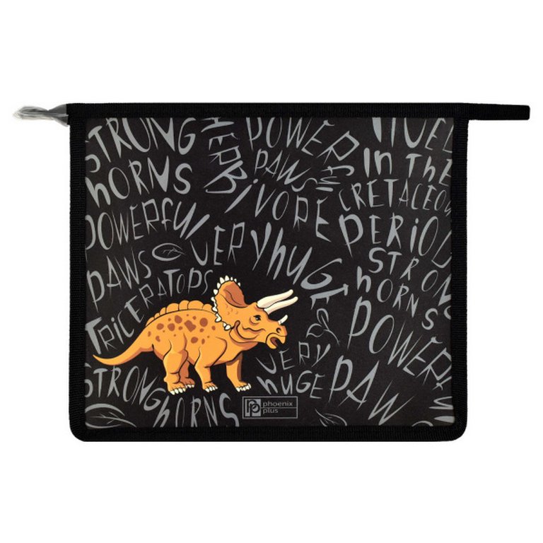 Папка для тетрадей А5 на молнии "ДИНО ПАТТЕРН" дно с расширением