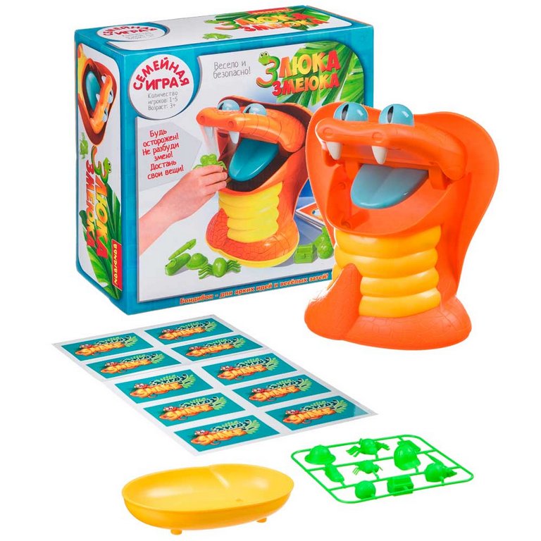 Игра настольная  .3+ "Злюка змеюка" 1-5 игр-в, Bondibon