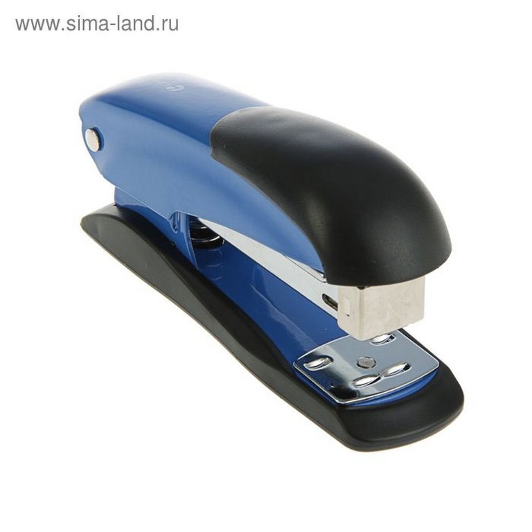 Степлер 24/6 до 20л металлический, Lamark Ulrich, синий с антистеплером