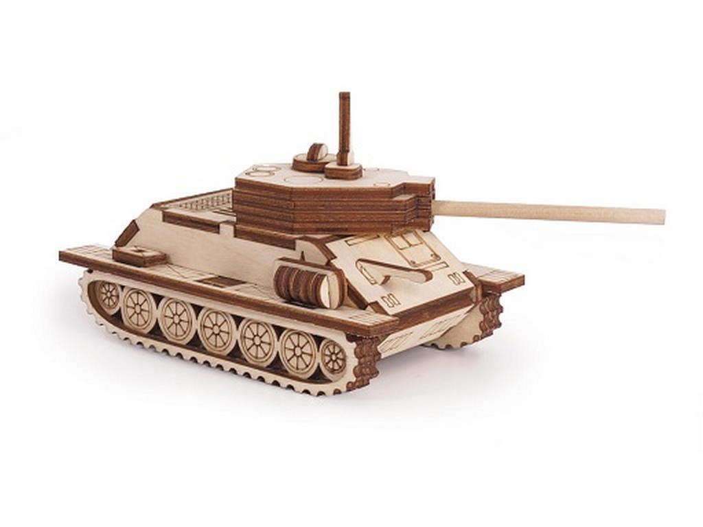 Сборная модель из дерева   33 дет. "Танчик Т-34" 155*70*60мм