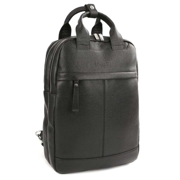 Рюкзак мужской FABRETTI нат. кожа, 39*29*11,5 см, черный