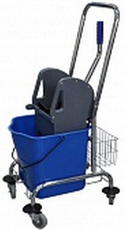 Тележка для уборки,  пластик. ведро с корзиной 23л GRASS IT-0107