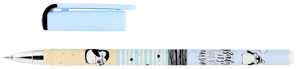 Ручка шариковая с рис. масляная LOREX "ILLEGALLY CUTE PINGUIN" синяя (ст.140мм, лин.0,5)