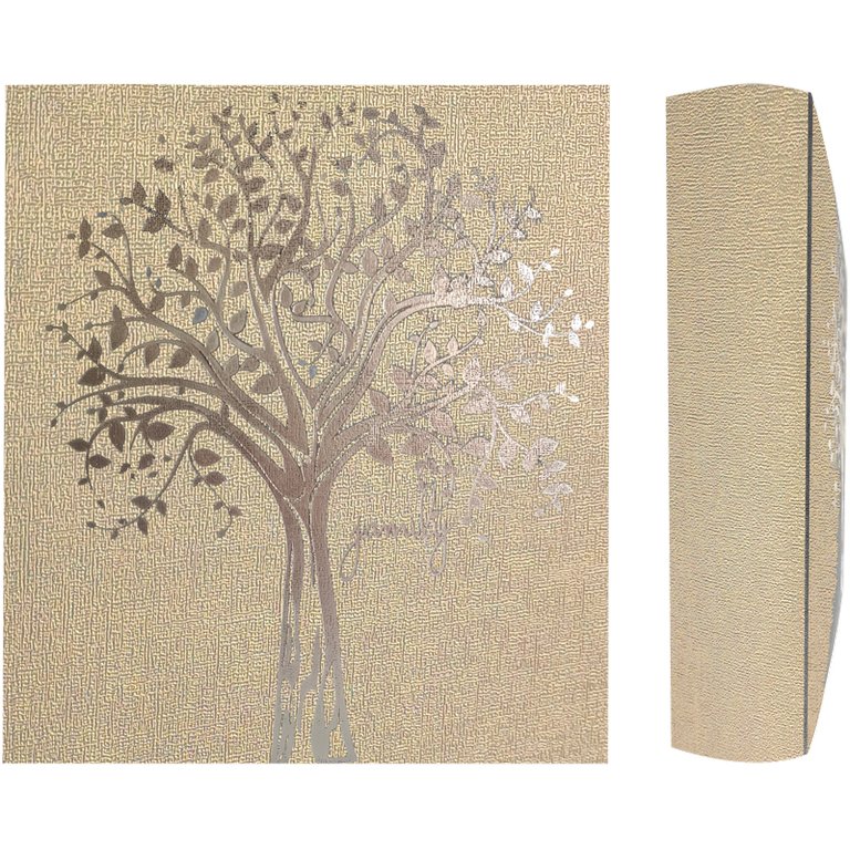 Фотоальбом 200 фото 10*15см "Premium" обложка кожзам, ПП карман, золотистый с рисунком