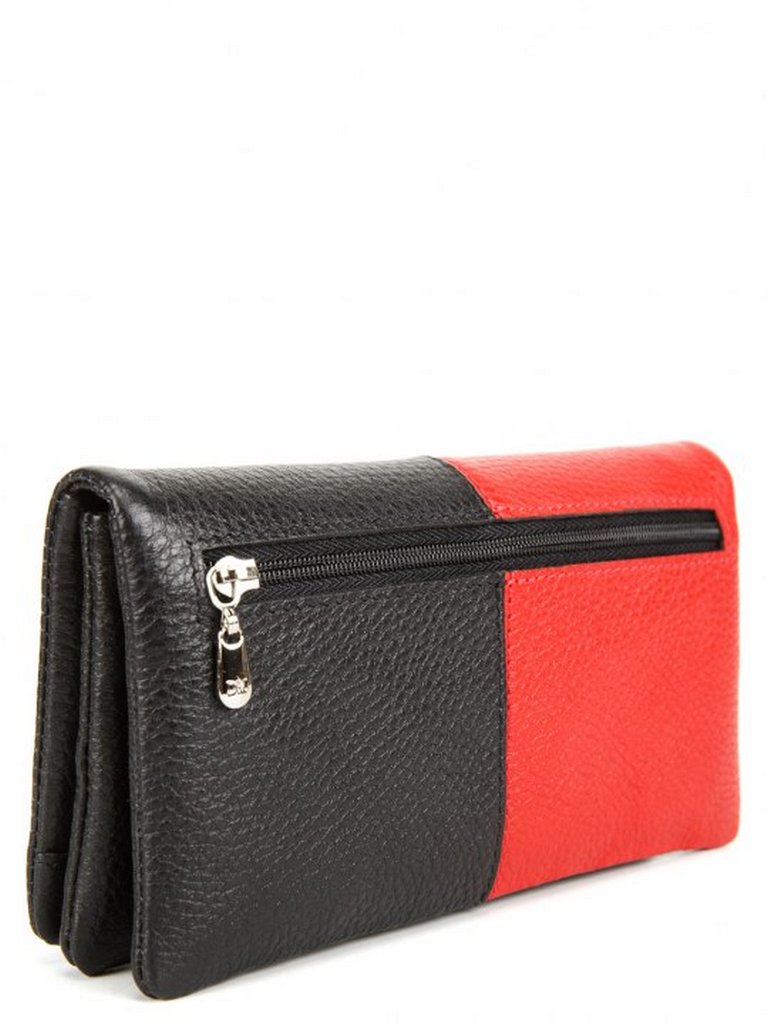 Портмоне D.Morelli "Duo" нат. кожа, черно-красное