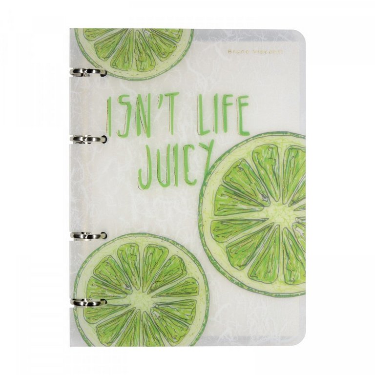 Тетрадь 80 лист кл. А5 на кольцах со сменным блоком "FRESH FRUITY "ЛАЙМ"