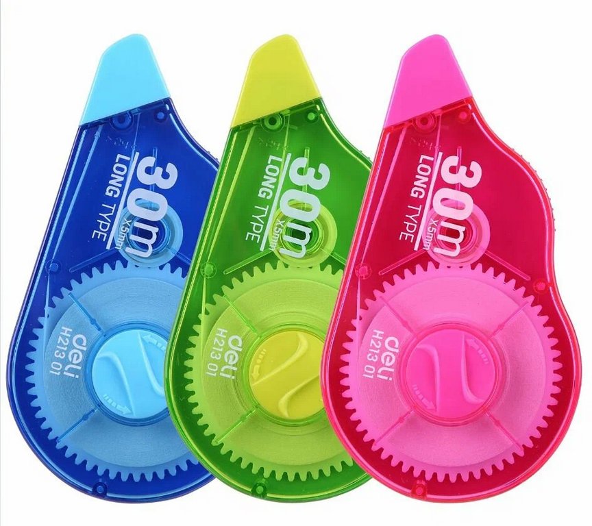 Корректирующая лента в диспен. 5 мм х30 м Deli, ассорти