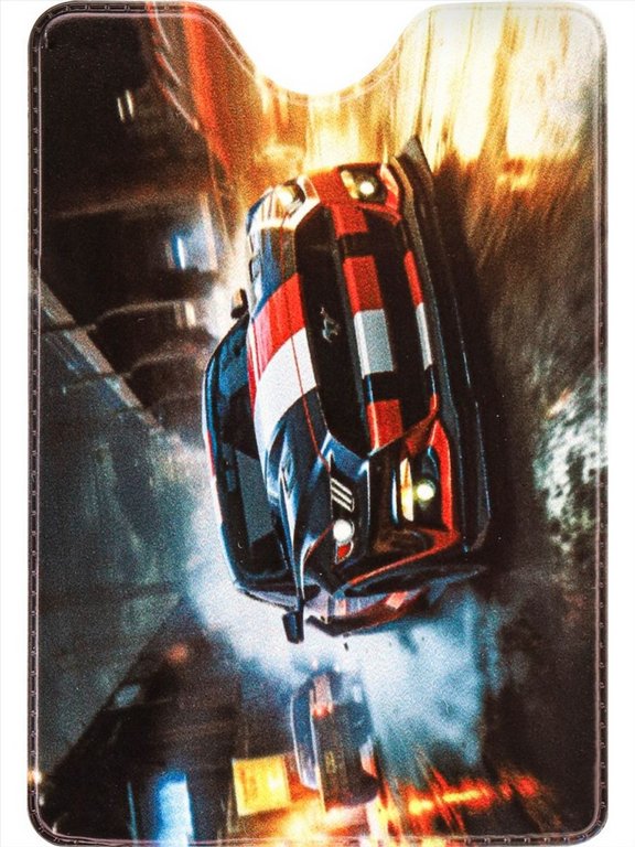 Обложка для проездного билета "Дерзкий гонщик" из ПВХ 7*9,5 см