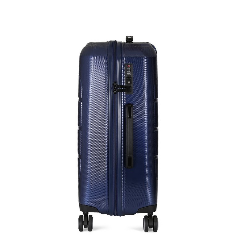 Чемодан 4-х колесный FABRETTI 100% поликарбонат, 66*43*27 см, синий