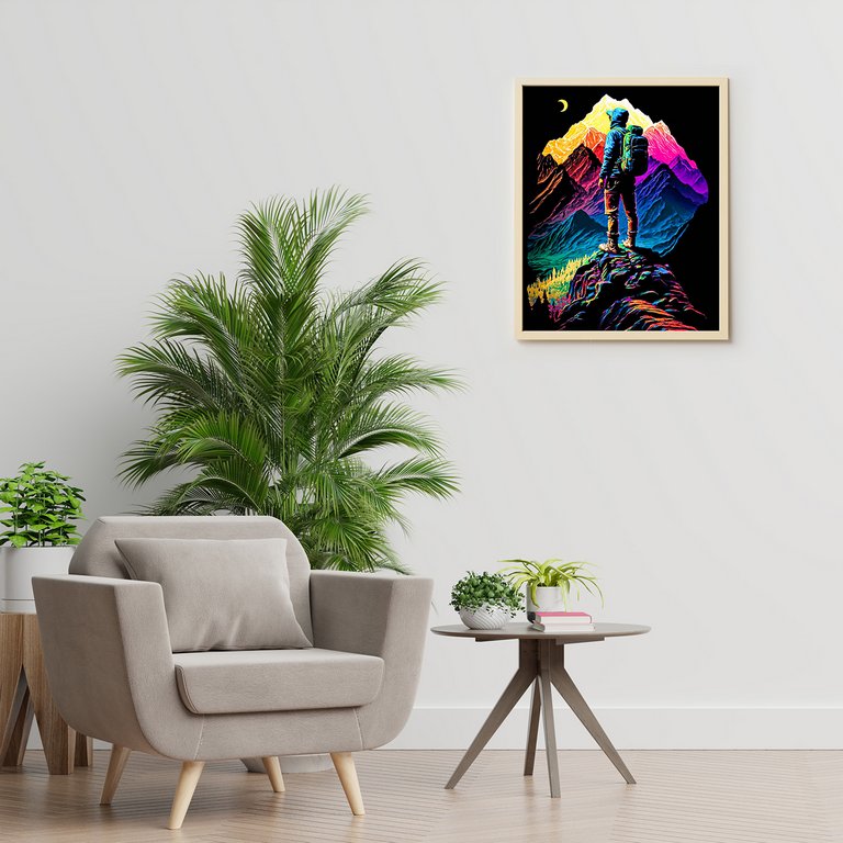 Роспись по номерам (холст) 40*50см черный "Путешественник" (основа+акрил.краски+кисти) 20 цветов