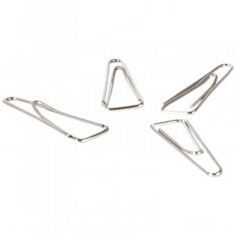 Скрепки 31 мм 100 шт/уп никелированные треугольные с загнутым краем