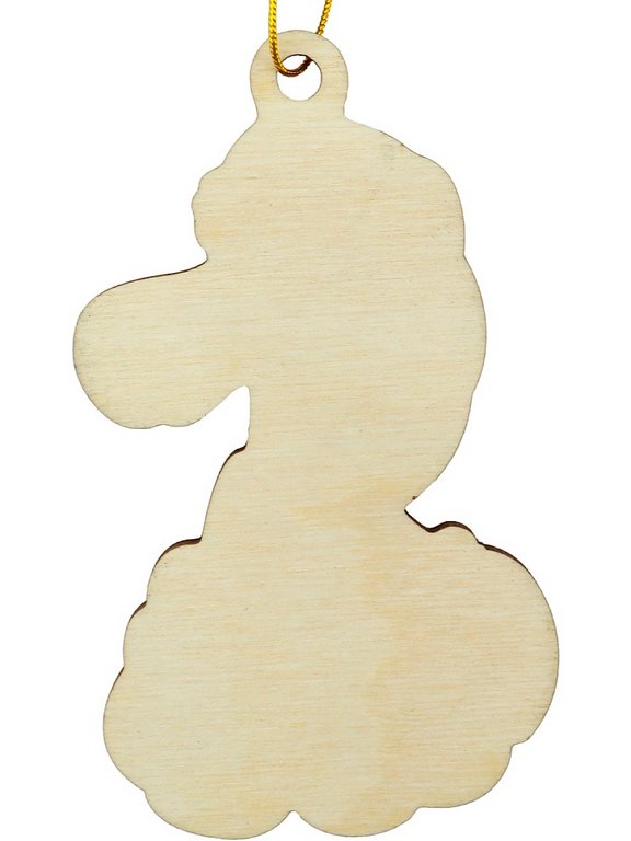 Украшение елочное из дерева "Снежная пони" 9 см