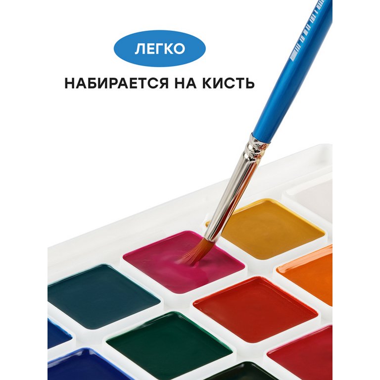 Краски акварельные 18 цв. медовые ГАММА "Классическая" (без кисти, пластиковая упаковка)
