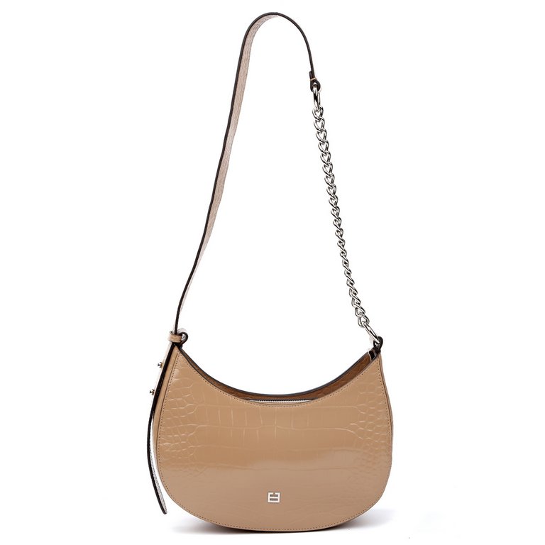 Сумка женская FABRETTI 25х14х8 см, нат. кожа, бежевый