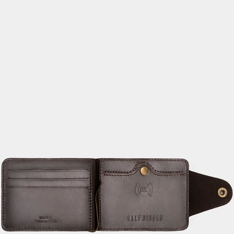 Портмоне D.Morelli "Титан" с RFID-защитой, нат.кожа, цвет коричневый