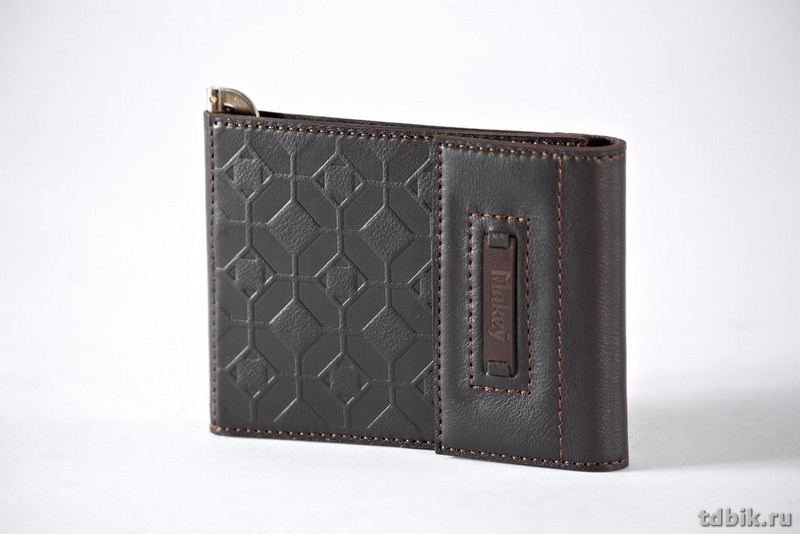 Зажим для денег 80*112мм "Макей" нат. кожа, цвет коричневый (многофункциональный)