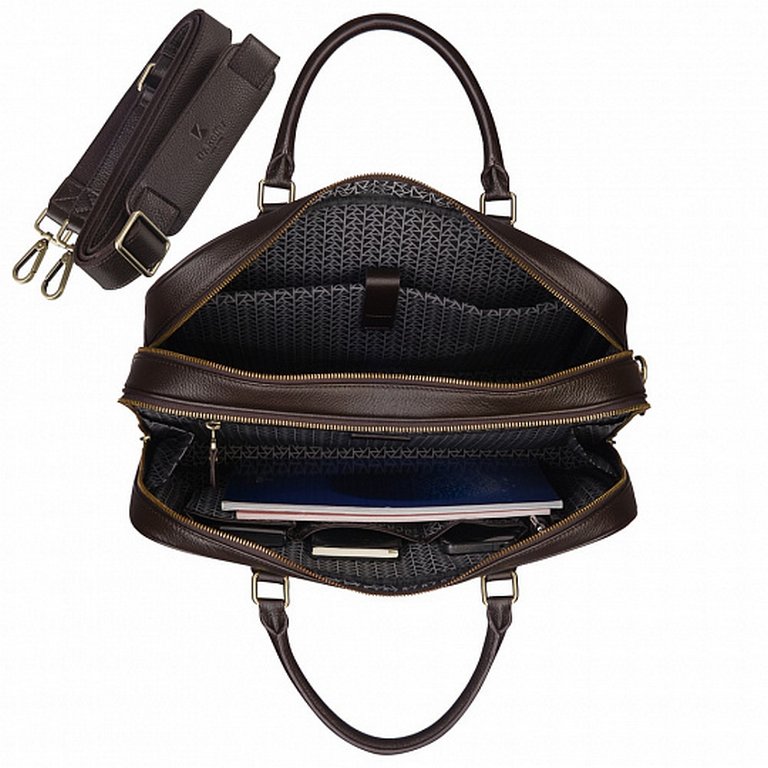 Сумка для документов Dr.Koffer, нат. кожа, коричневая