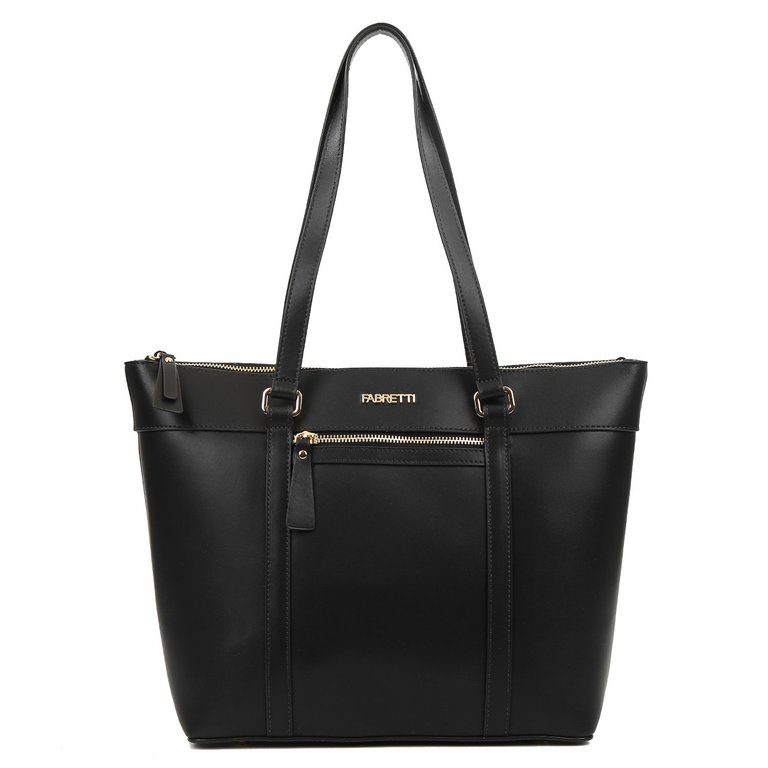 Сумка женская FABRETTI 29х28х12 см, нат. кожа, черный