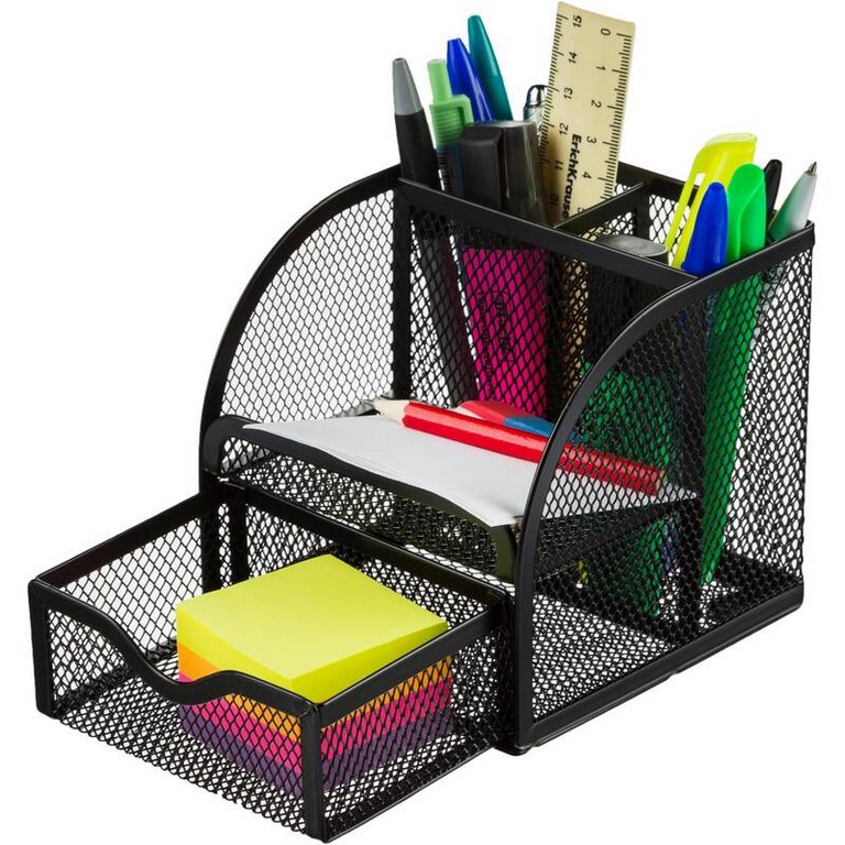 Подставка наст д/канц. принадлеж. металл, M&G 4 отд. черная